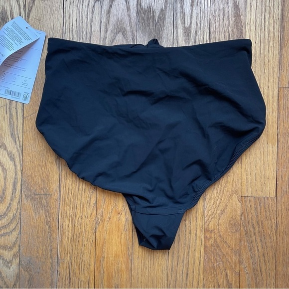 NEW Athleta Shirred Tie High Rise Bikini Bottom Black 530903 Small NWT - Picture 4 of 6